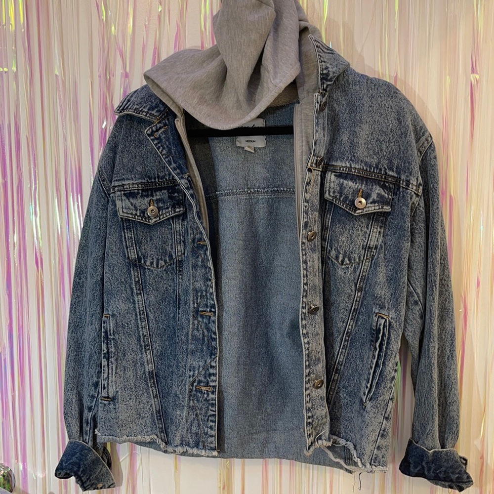jean jacket with hood